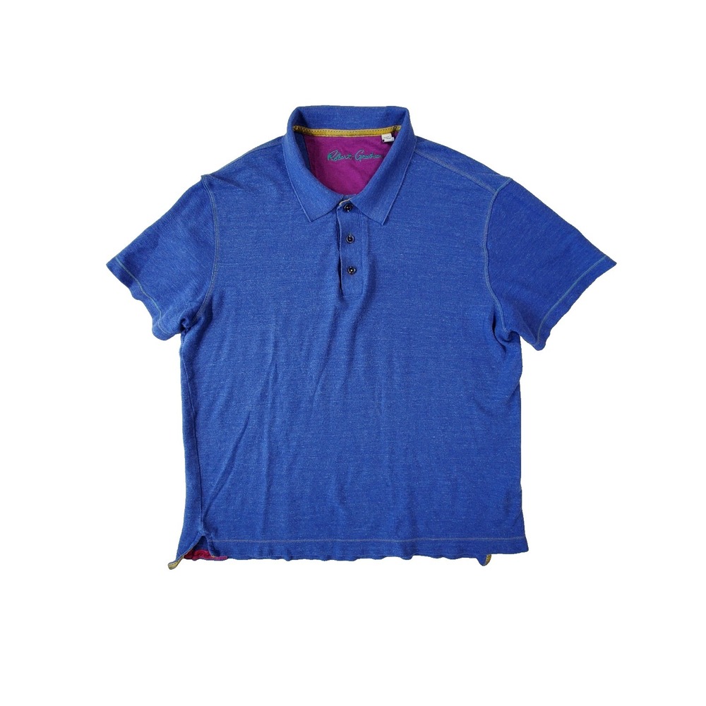 Robert Graham Men's XL Blue Polo Shirt 60% Cotton 40% Modal Classic Fit